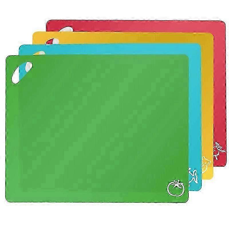 4Pcs Flexible Cutting Board Color Coded Set Cutting Mat 38X30.5cm Cutting Board