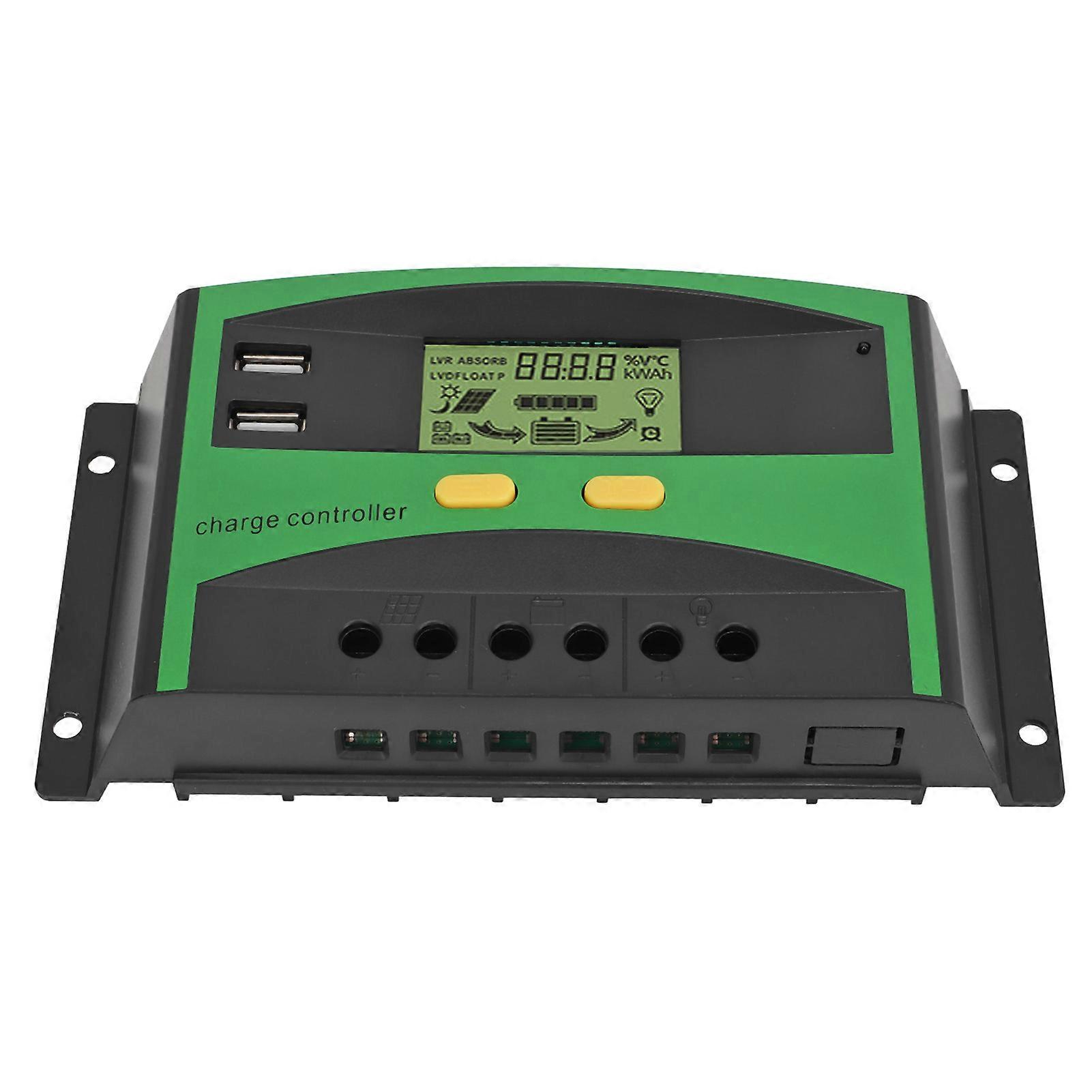 30A Solar Charge Controller 12V 24V LCD Screen Intelligent Regulator
