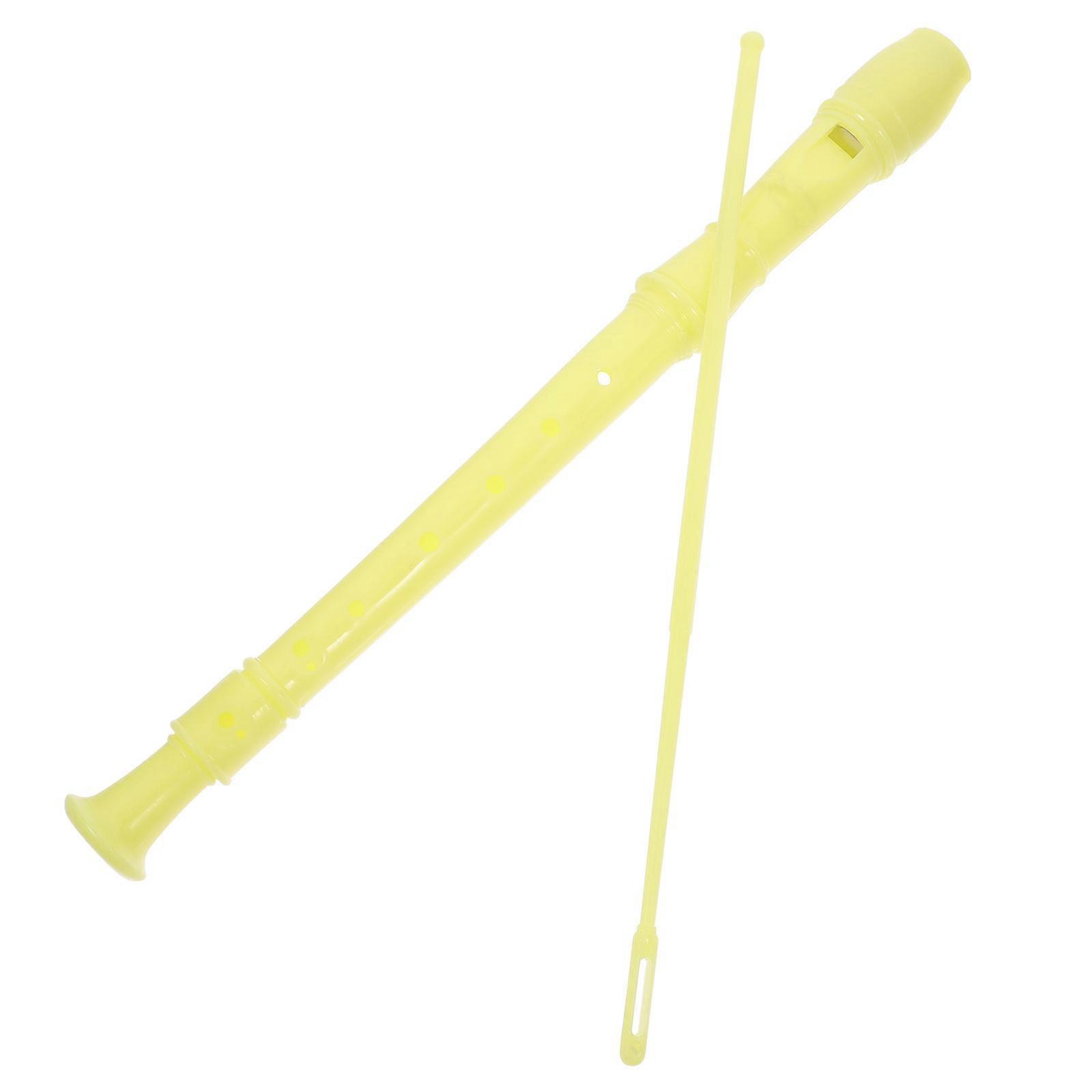 Recorder Flute 8 Hole Soprano For School Bands And Classical Music Performances Yellow 1Set