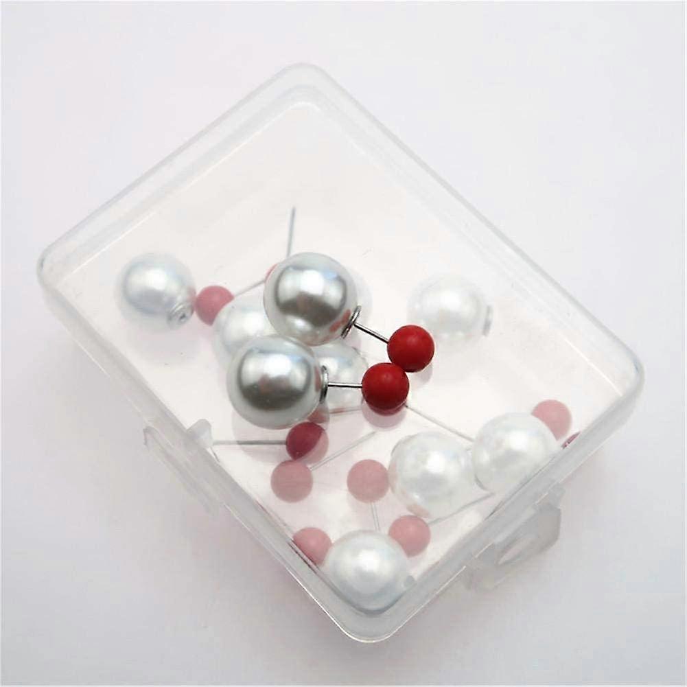 Kopfnadeln Perlen-Positionierungsnadeln für DIY-Geldbörse, 50 Stück große weiße Perlen, Bastelwerkzeug zum Nähen