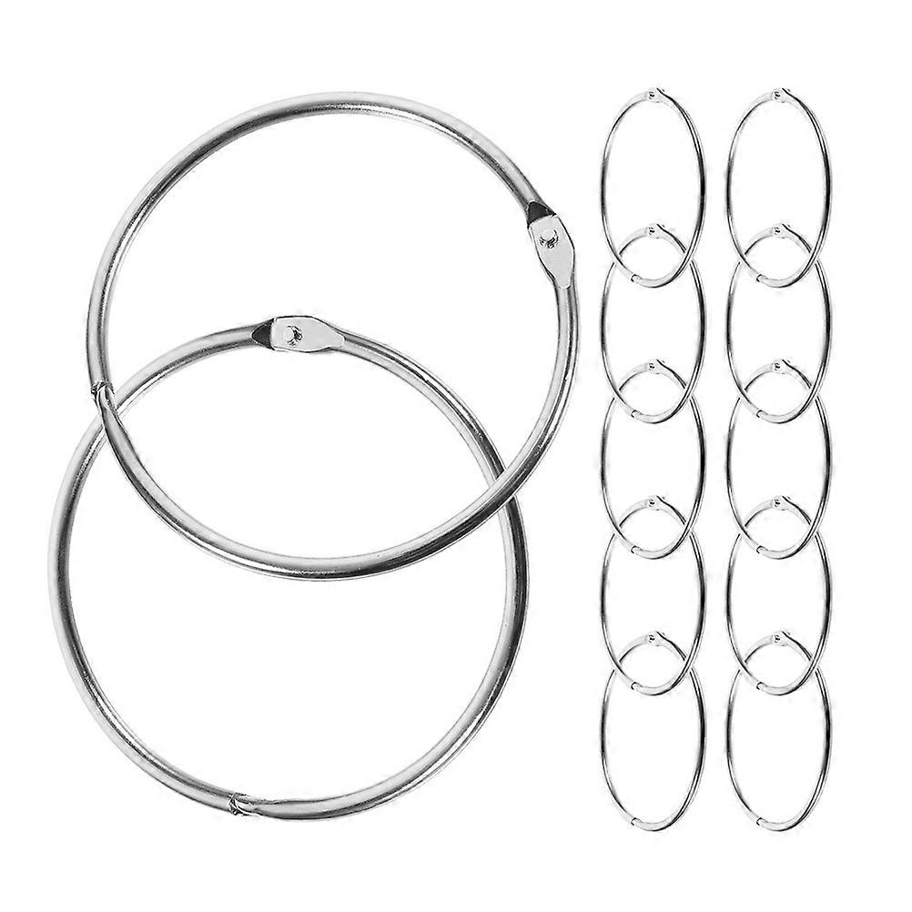 Loose Leaf Rings Metal Binder Rings Document Organization Office Use Silver 5.00X5.0CM 24Pcs