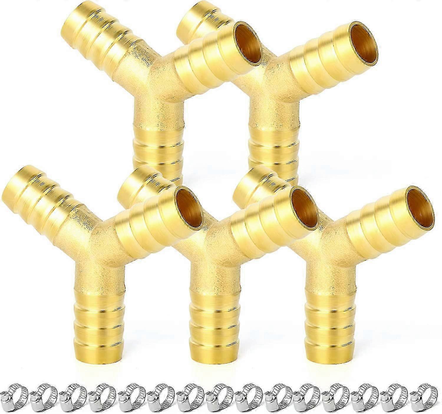 5 قطع 10 مم النحاس خرطوم بارب المحملة ، 3 طريقة على شكل Y تركيب الأنابيب مناسبة لعلامة تجارية معينة