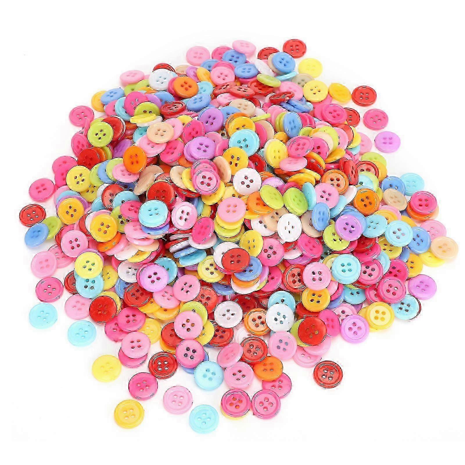 1000Pcs Mixed Color Plastic Buttons for DIY Clothing Accessories and Hand Made Ornaments (12mm)