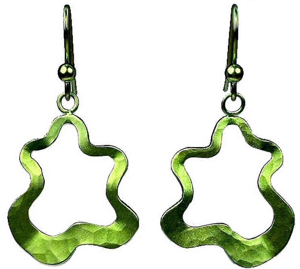 Ti2 Titanium Splat Drop Earrings - Green