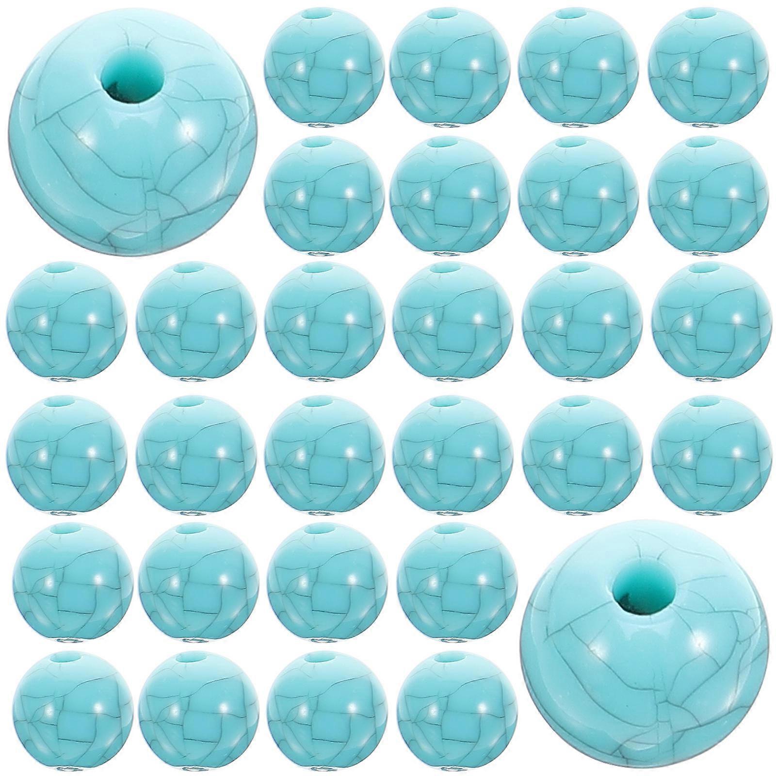 Diy Jewelry Beads Acrylic Round Loose Beads For Stringing Craft Enthusiasts Sky-Blue 0.8x0.8cm 100Pcs