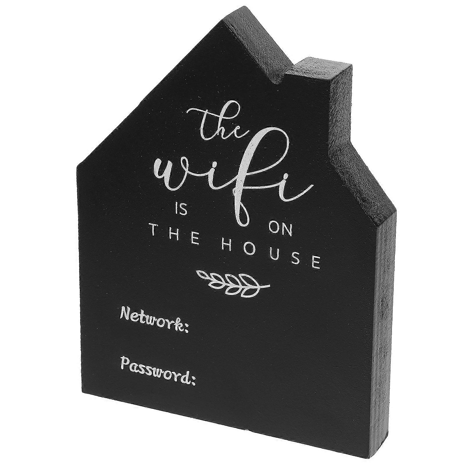 Wifi Sign For Guests Acrylic House Shape Use Black 12.70X9.90X1.50CM Wifi Display 1Pack