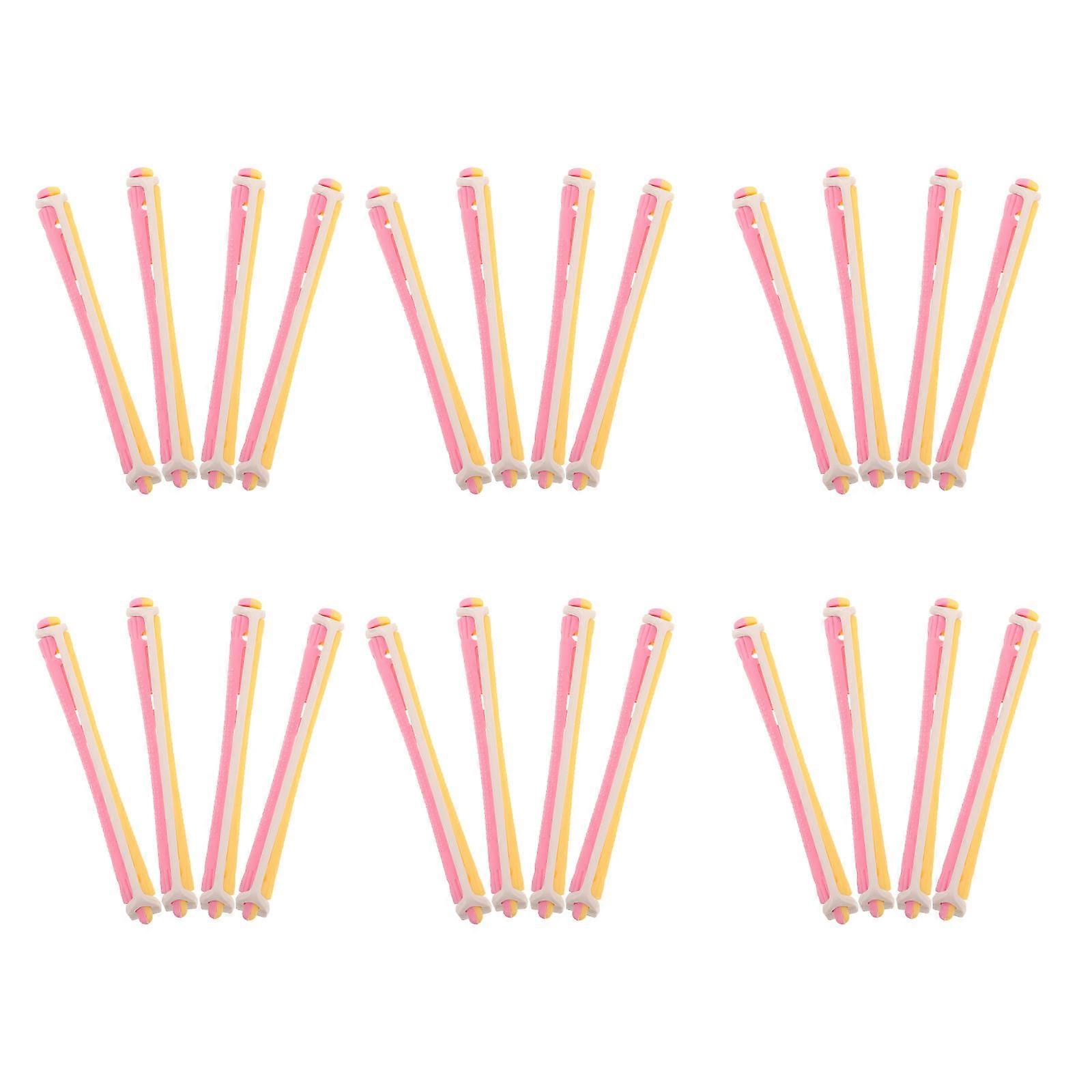 Perm Rollers Styling Hairdressing Tools For Travel Home Use Yellow 24Pcs