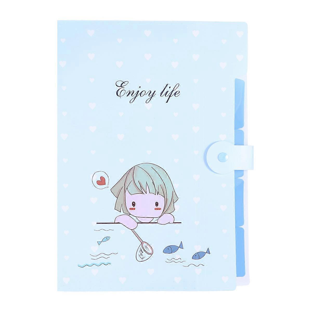 Folding File Organizer Rectangular Shape Blue Color Easy To Open And Close For School Use 1Pcs