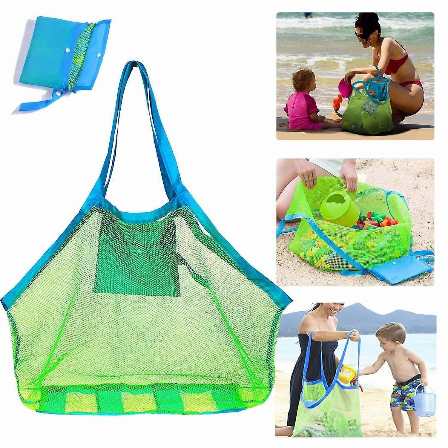 Mesh Beach Bag - Extra Large Tote for Beach Toys, Towels, Picnic Supplies, and Market Groceries - Durable and Lightweight Design