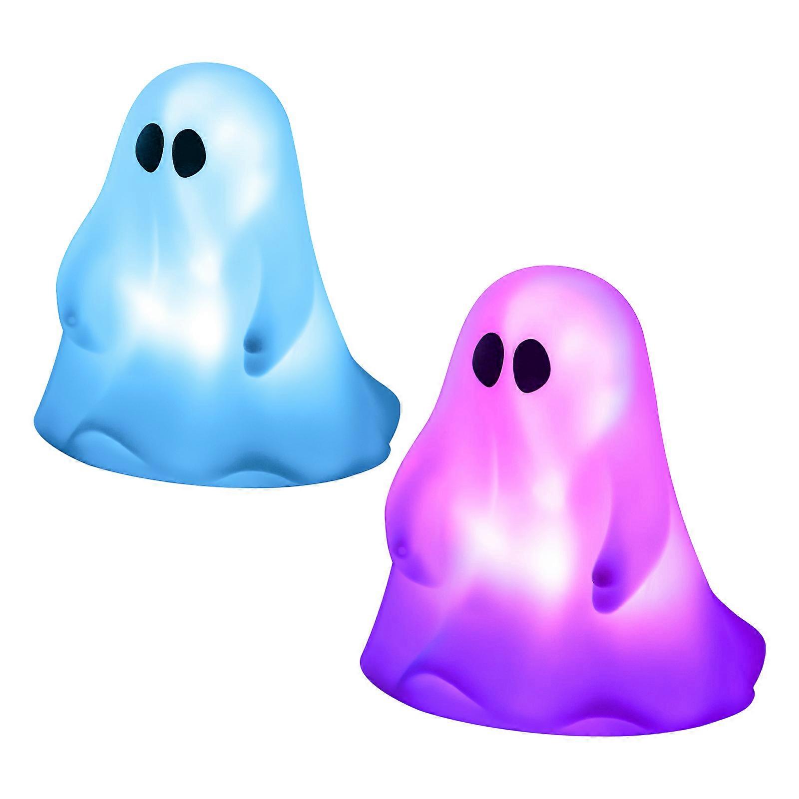 Ghost Table Lamp Halloween Atmosphere Creative Design Color Changing Led 2Pcs
