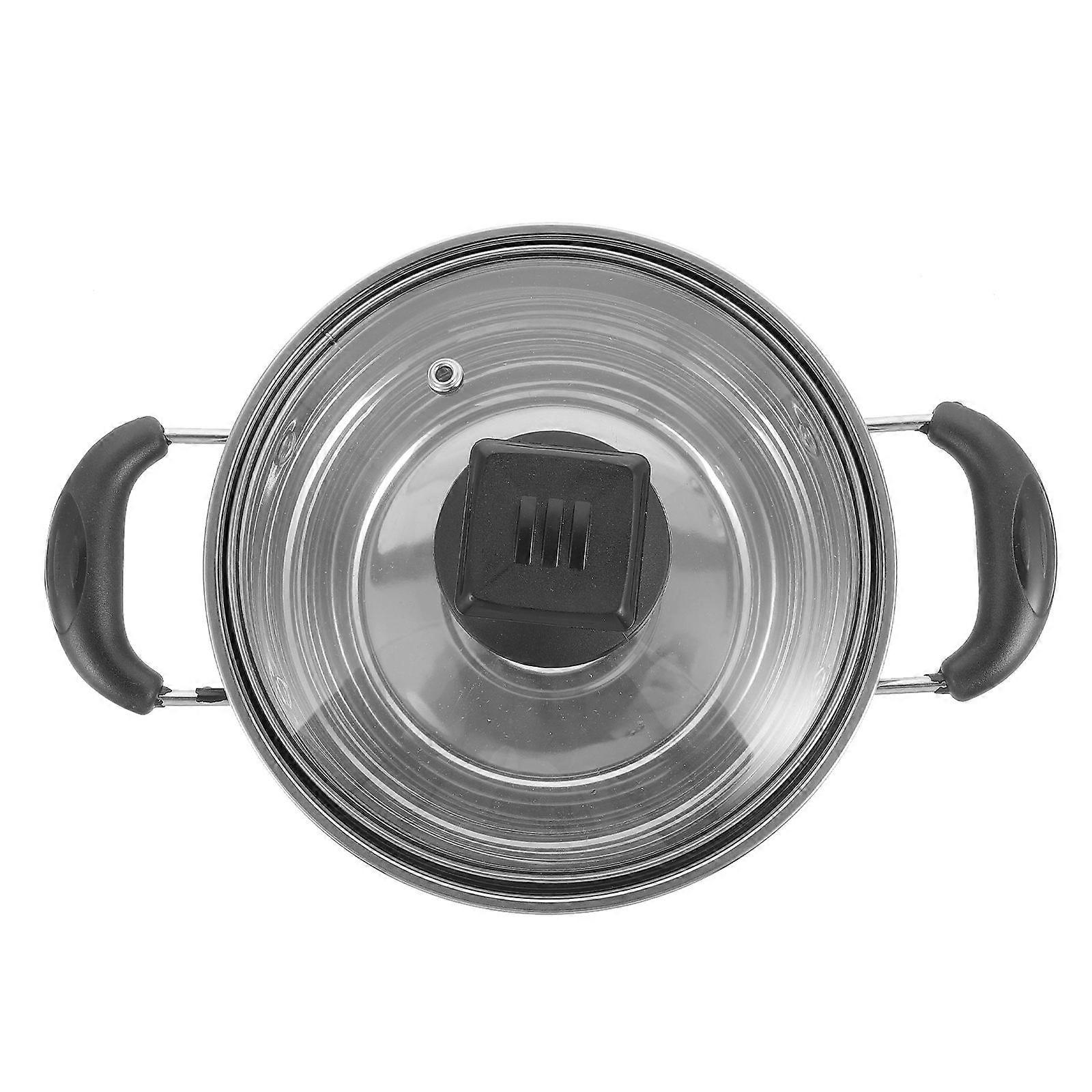 Stainless Steel Soup Pot Double Handle Design Suitable for Induction Cooker 10.4×7.1×3.7in 1Pack