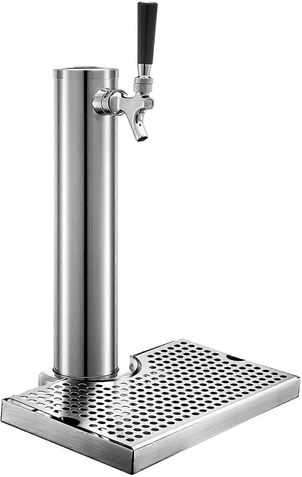 Stainless steel beer tower with 1 tap / 2 taps / 3 taps and drip tray for keg beer tower.
