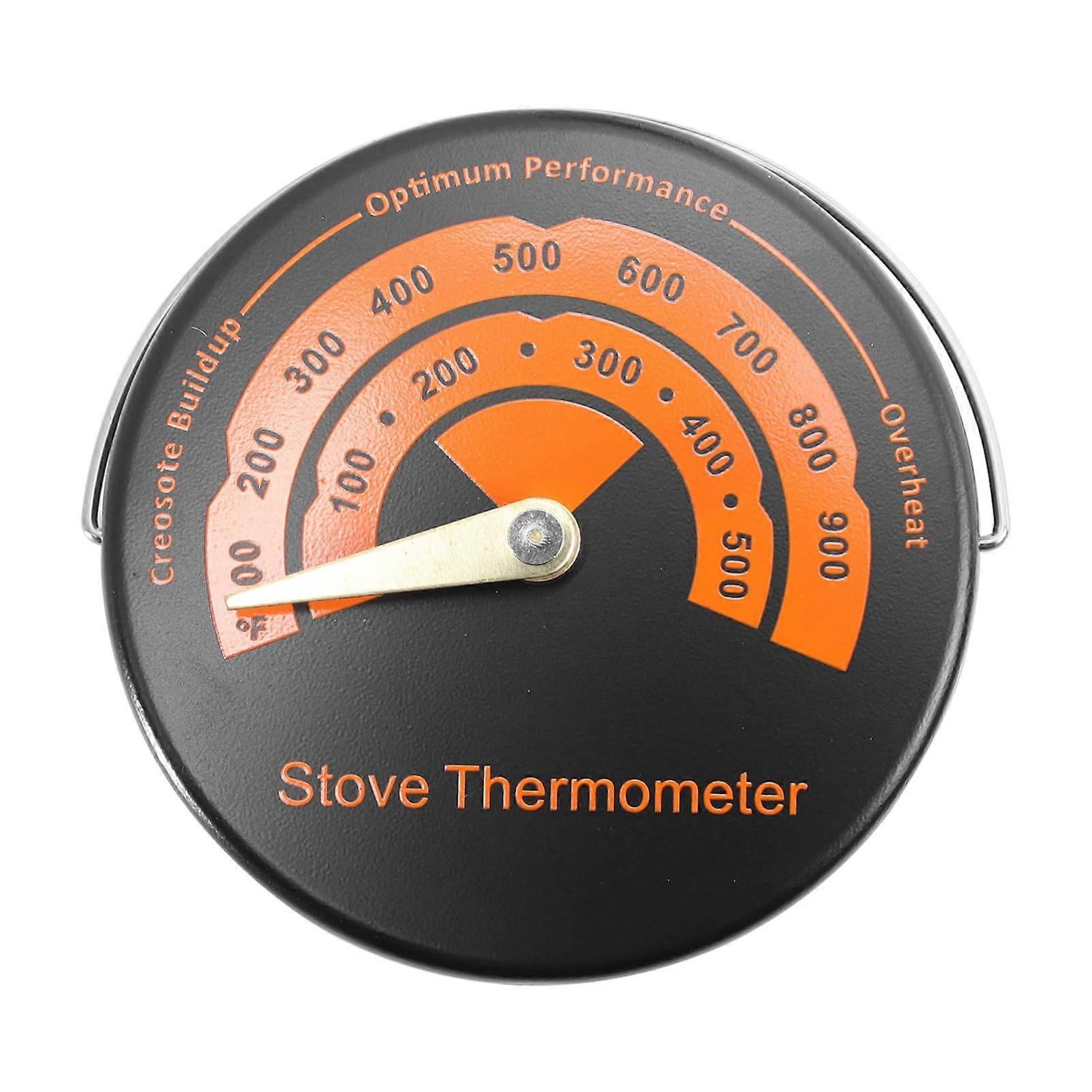 1 x fireplace thermometer, kitchen thermometer, BBQ thermometer, grill temperature gauge for gas stoves, magnetic chimney pipe counter, round iron