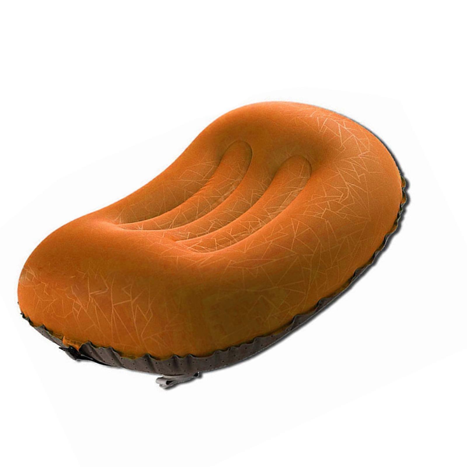 Inflatable Camping Pillow With Embossed Textured Enhances Grip And Comfortable Outdoor Travel Accessory Elastic TPU Orange