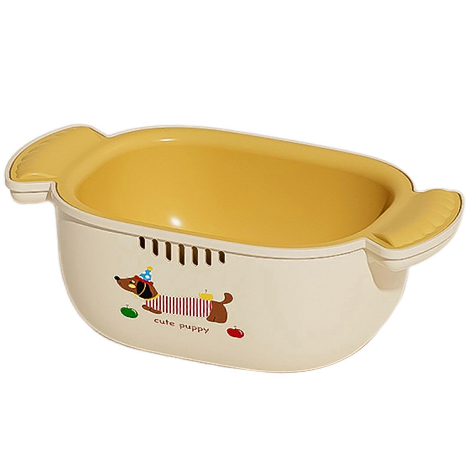 Kitchen Dual-Layer Draining Basket Kitchen Tabletop Storage Rack Kitchen Supply