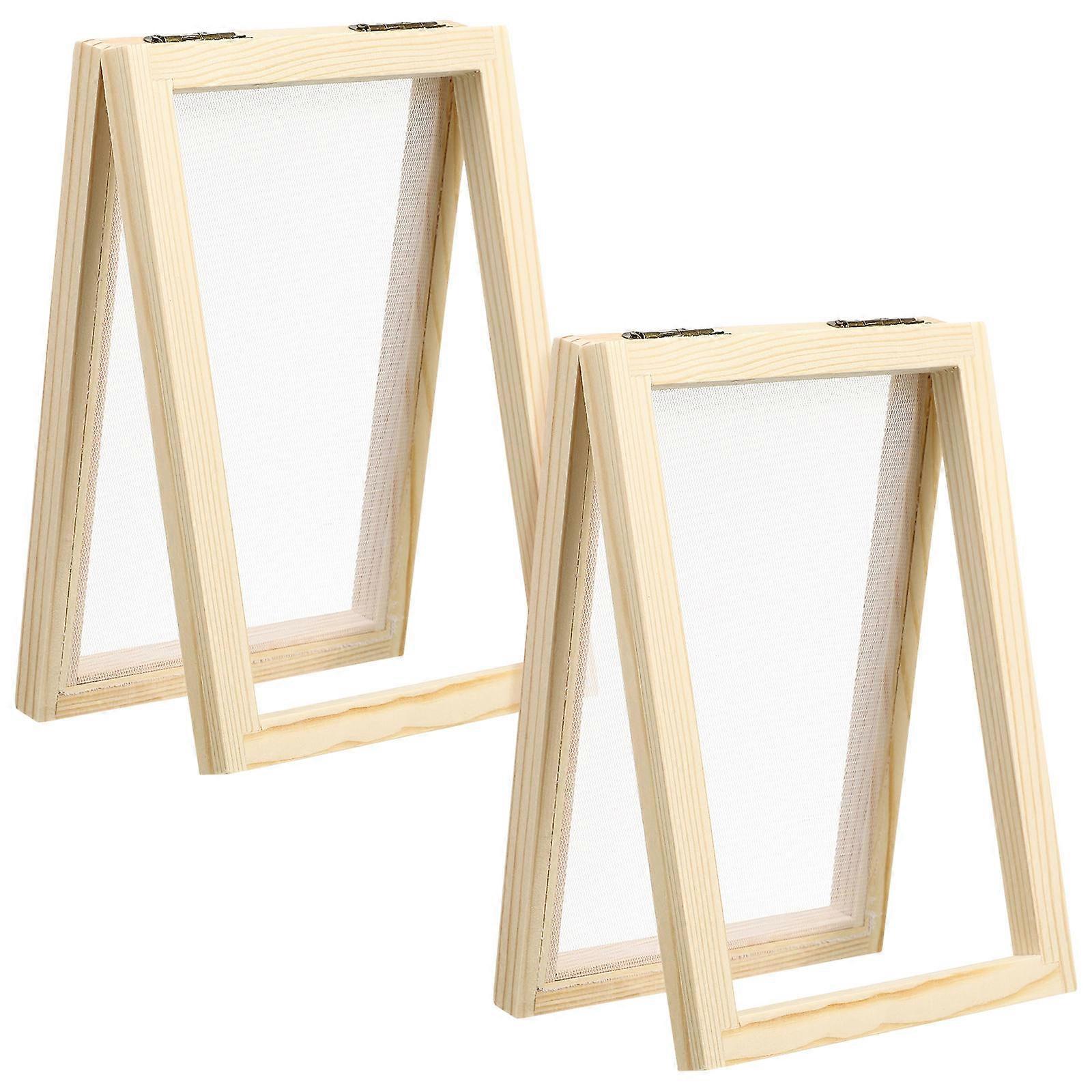 2pcs DIY Paper Making Frame Wooden Crafting Tool for Art & Craft Activities to Boost Creativity and Environmental Awareness