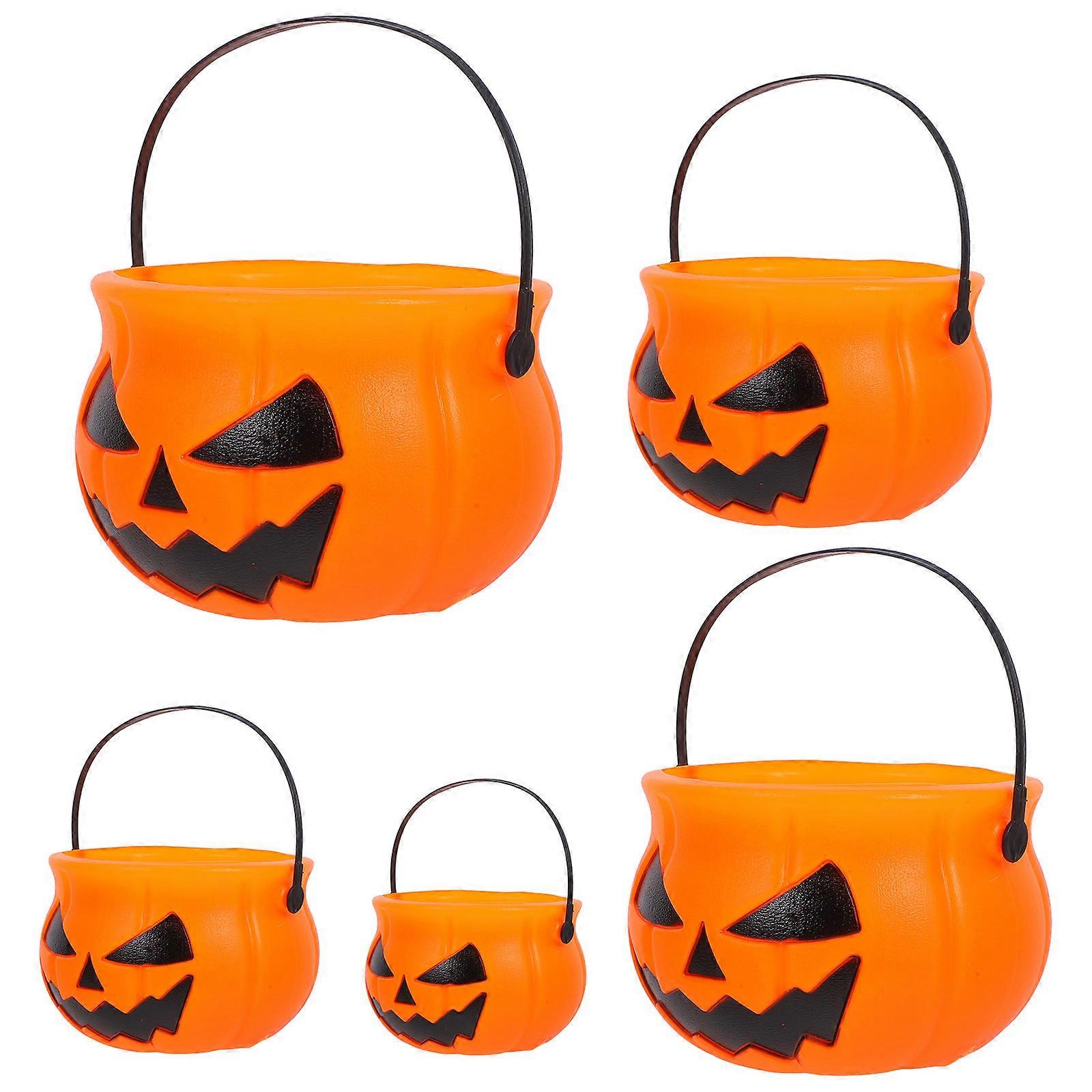 Halloween Pumpkin Bucket Set – Adorable Candy Storage Buckets with Handles for Party Snacks, Treats & Festive Decorations