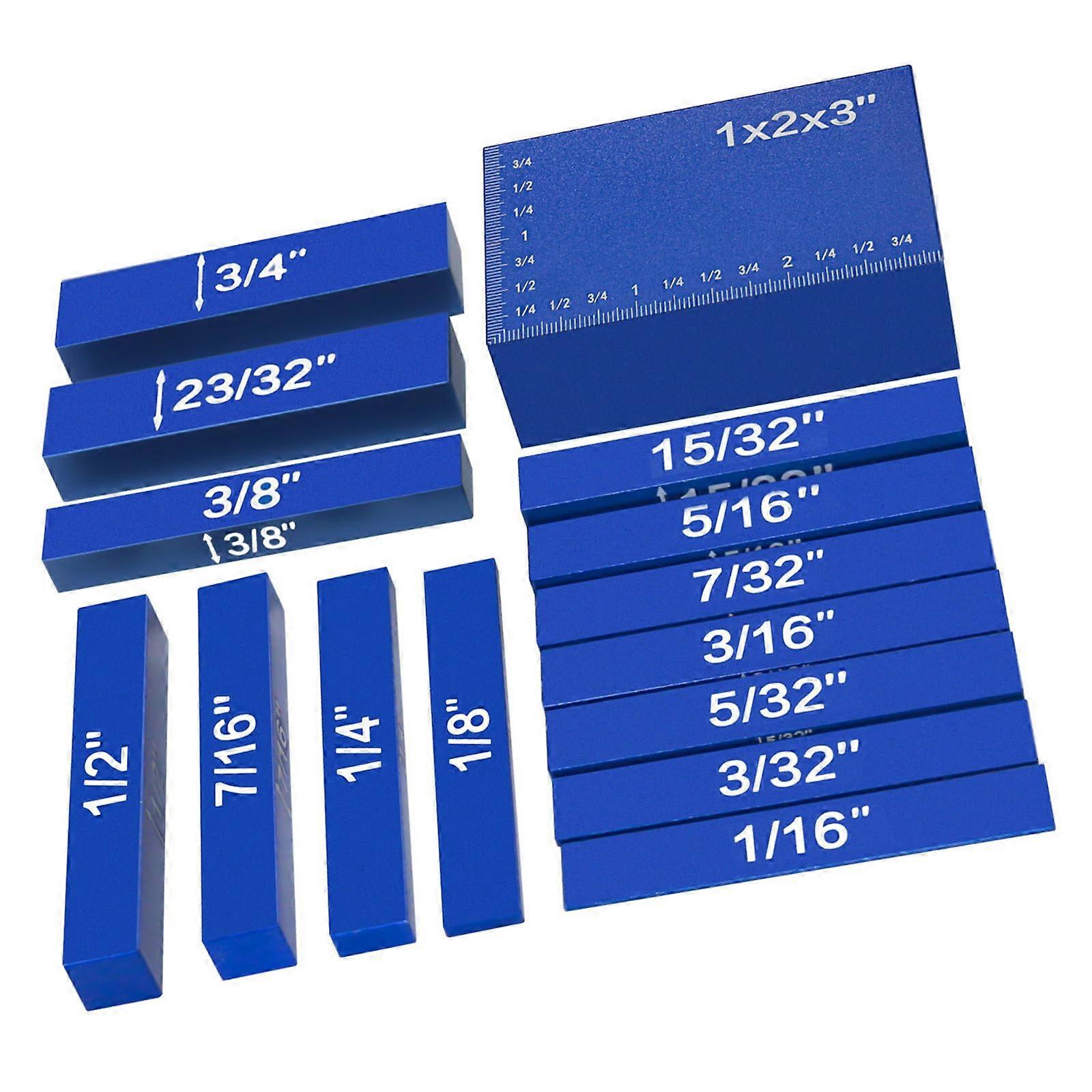 Precision setup block, aluminum, height gauge, carpenter, woodworking, router, tool, accessories, 15piece set Ref: 9092
