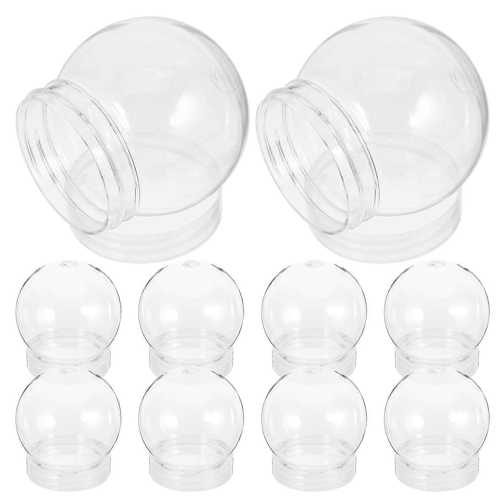 10pcs Transparent Plastic Snow Globe Candy Holders, Clear Globe Containers for DIY Crafts, Party Favors, Reusable Storage for Home or Workspace