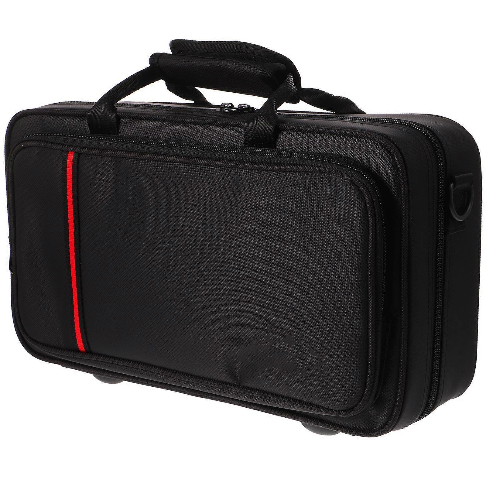 Black Tube Square Box Portable Instrument Pouch For Clarinet Performance 1Pcs