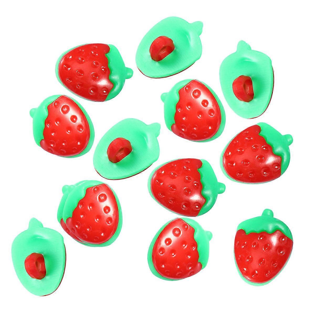 Red Plastic Strawberry Buttons for DIY Crafts Clothes Sewing Projects with 100 Pieces