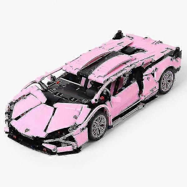 1289pcs טכני ורוד למבו ספורט מכונית אבני בניין מהדורה מוגבלת מירוץ רכב הרכבה לבנים צעצועים מתנות לילדות ילדים