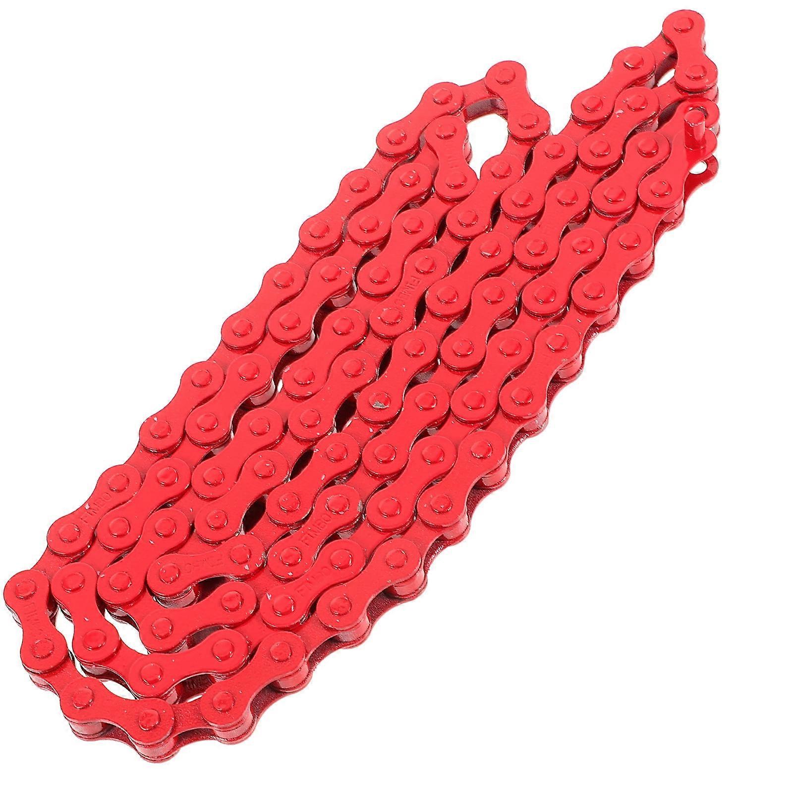 Single Speed Bike Chain Color Red Bicycle Chain Replacement Cycling Racing Emergency Use 1Set