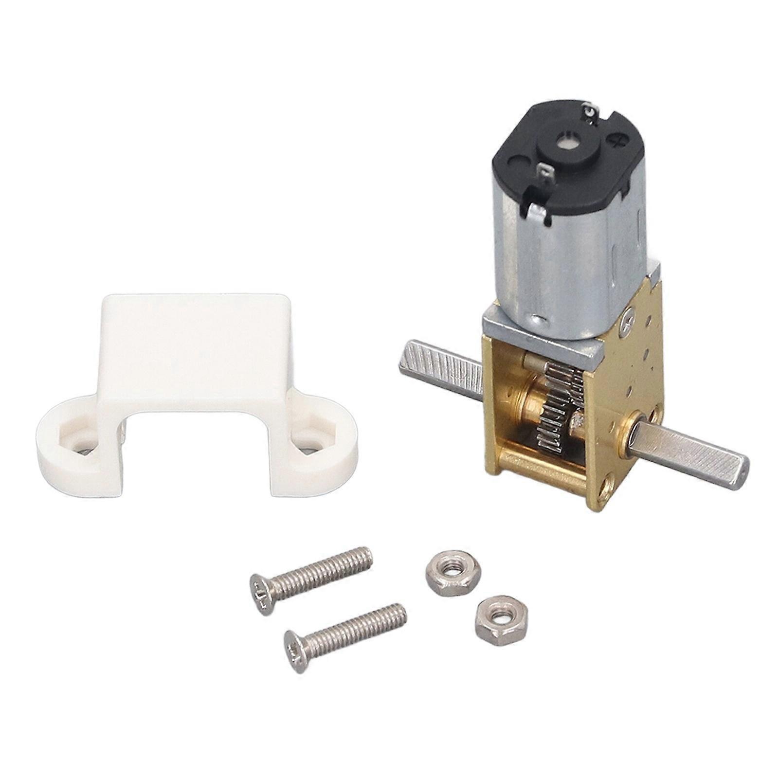 DC6V 190RPM Gear Motor with Fixing Mount Dual Shaft Worm Speed Reduction Micro Motor for Intelligent Car