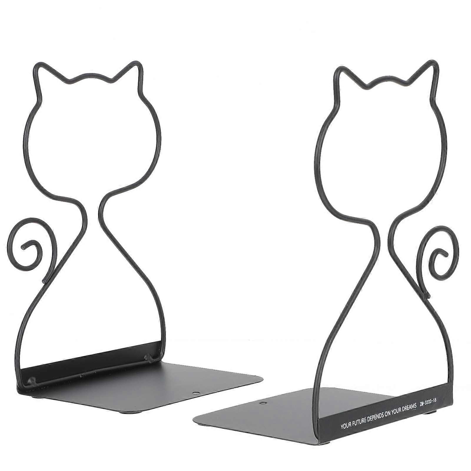 Modern Bookends Crafted Book Stands for Study Room Black Color Magazine Holder 2Pcs