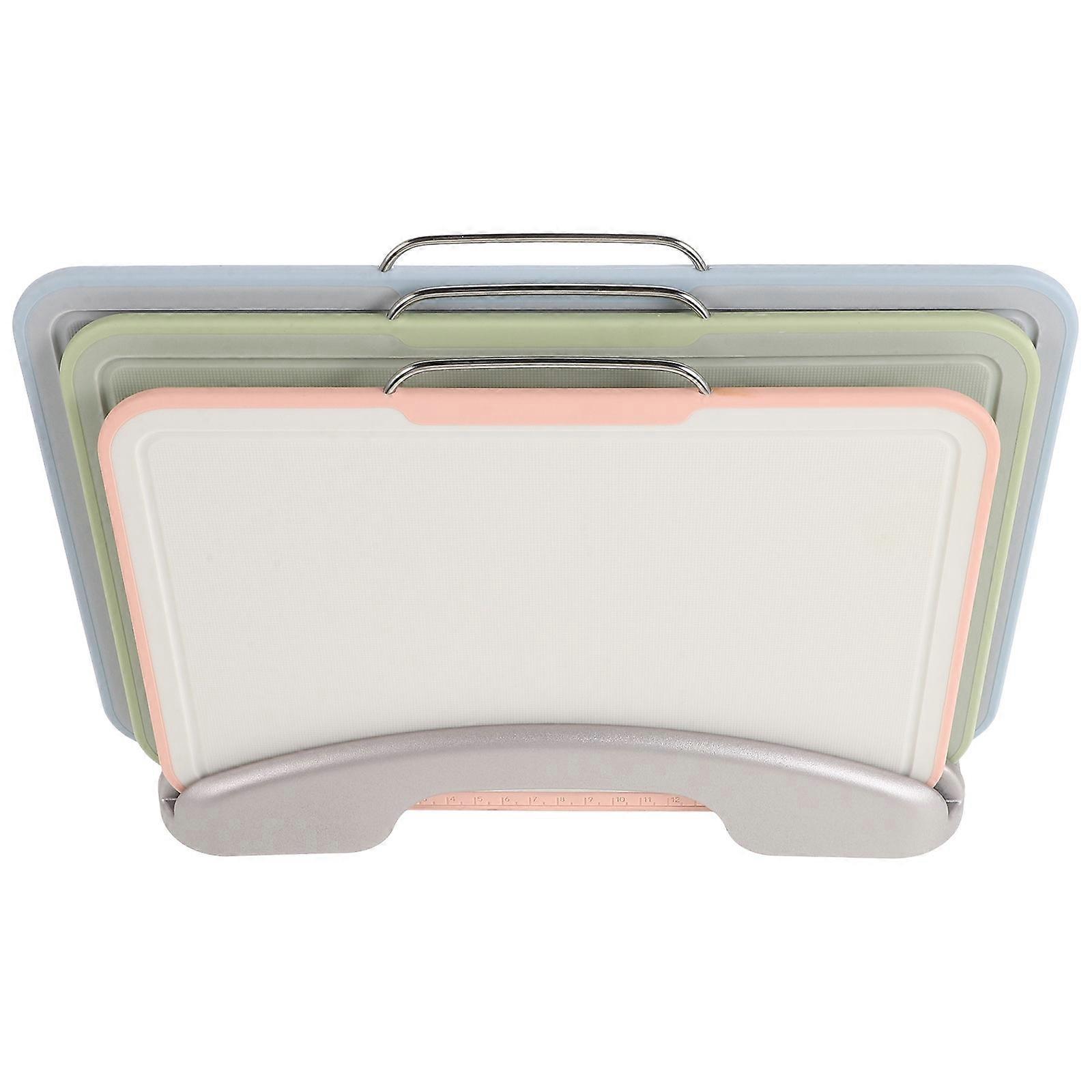 Fruit Cutting Board Set With Stand Kitchen Utensils For Meal Preparation Rectangular Nonslip Design 1Set
