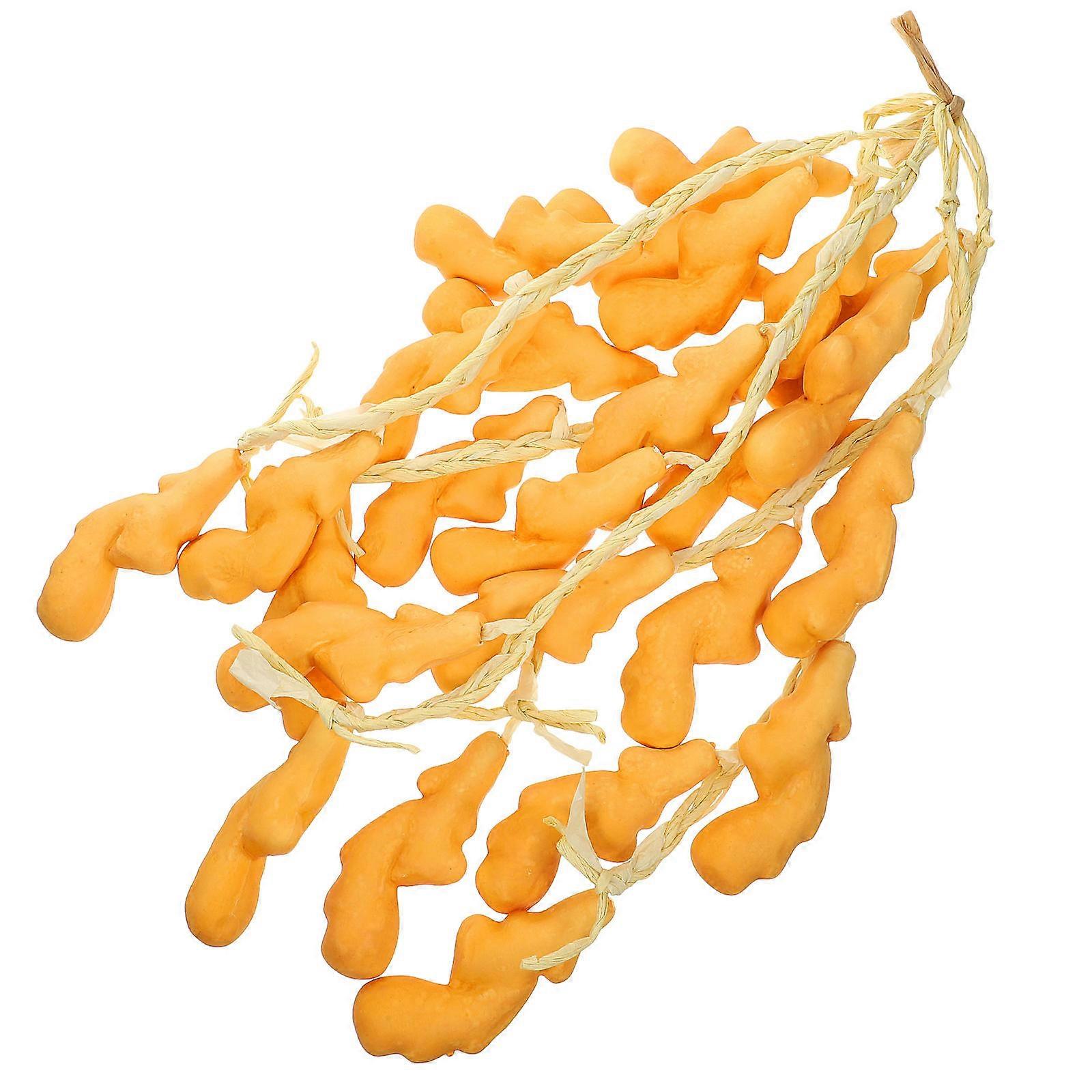 Orange Foam Ginger Decorative Hanging Strings for Home Kitchen Shop 5Pcs Lifelike