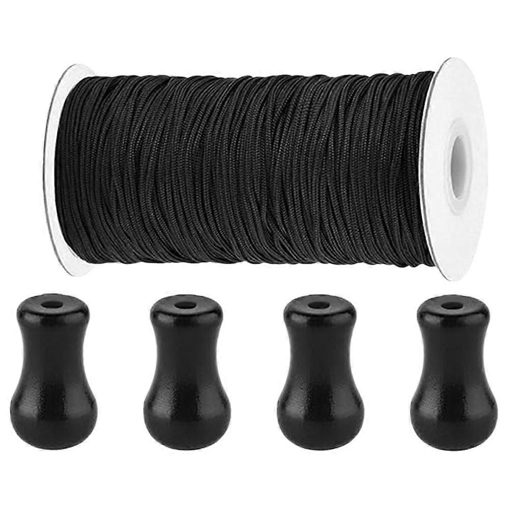 Blinds Pulling String Blind Cord Knobs for DIY Enthusiasts Black 3.20X1.90X1.90CM Round Pull Cord 1 Set