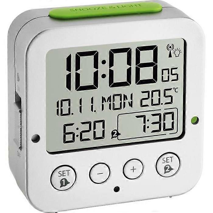 TFA Dostmann 60.2528.54 Silver Radio-Controlled Alarm Clock