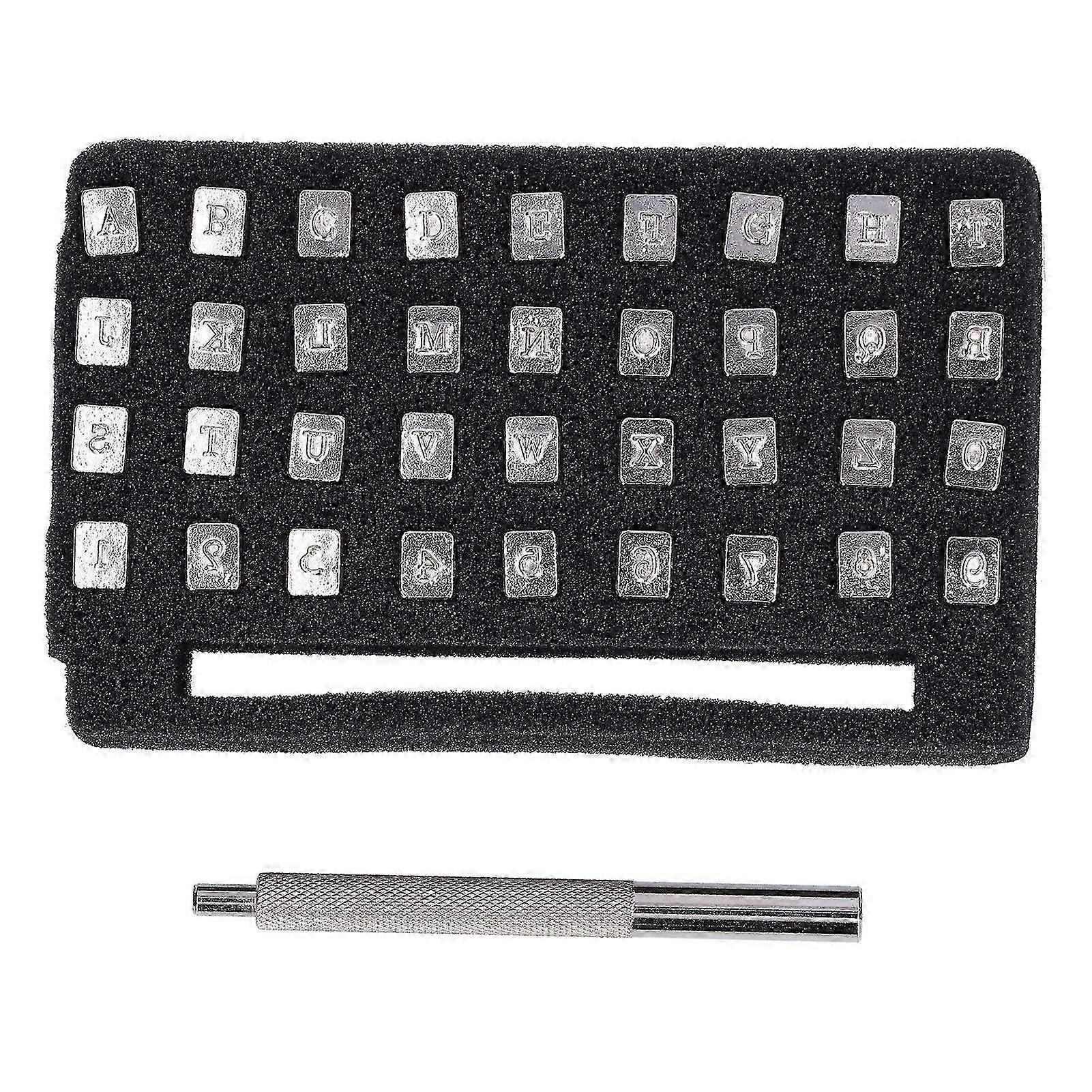 37-Piece Alphabet Punch Tool Set - Durable Metal Stamping Kit for Quick DIY Projects & Creative Household Crafts