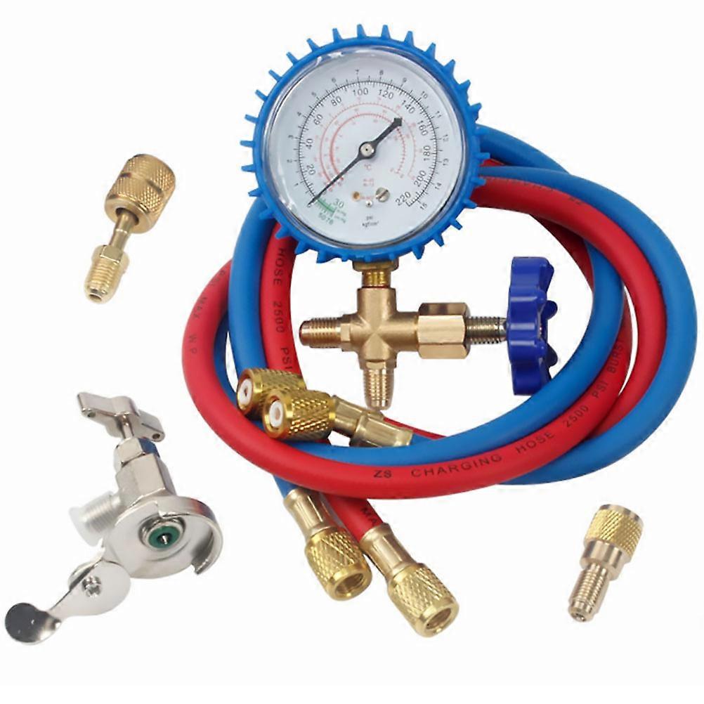 Recharge Pressure Gauge Tool Set, Professional Manometer for Vehicle, Easy to Use, Portable, Suitable for Refrigeration Testing