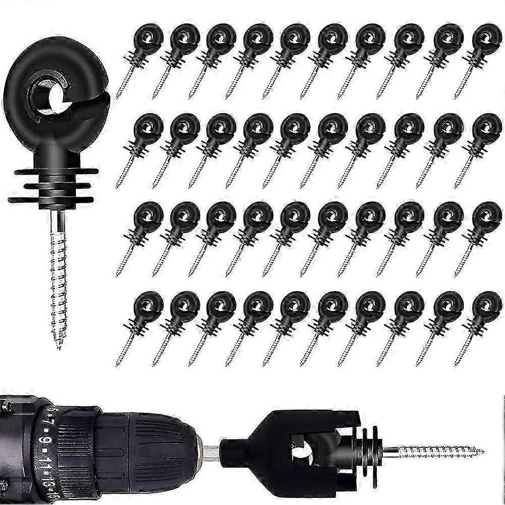 40 Pcs Screw-In Electric Fence Insulators for Wood Posts - Durable Insulator Kit for Secure Fencing Solutions