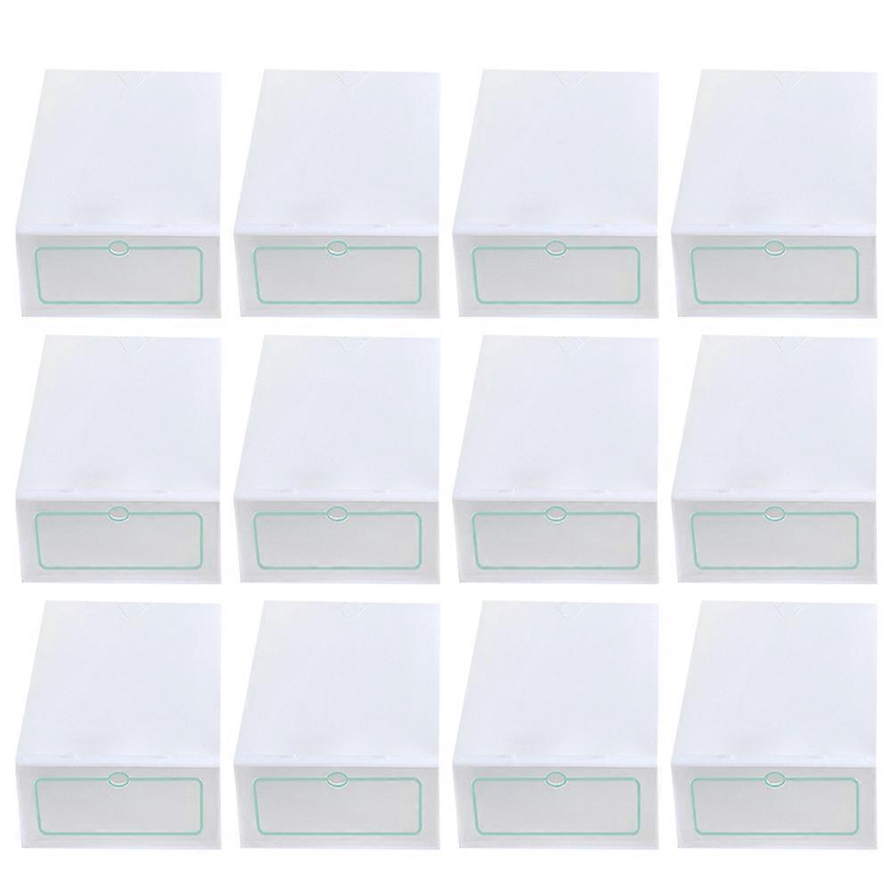 30PCS Transparent Stackable PP Shoe Storage Boxes for Shoes Organization and Accessories Size L