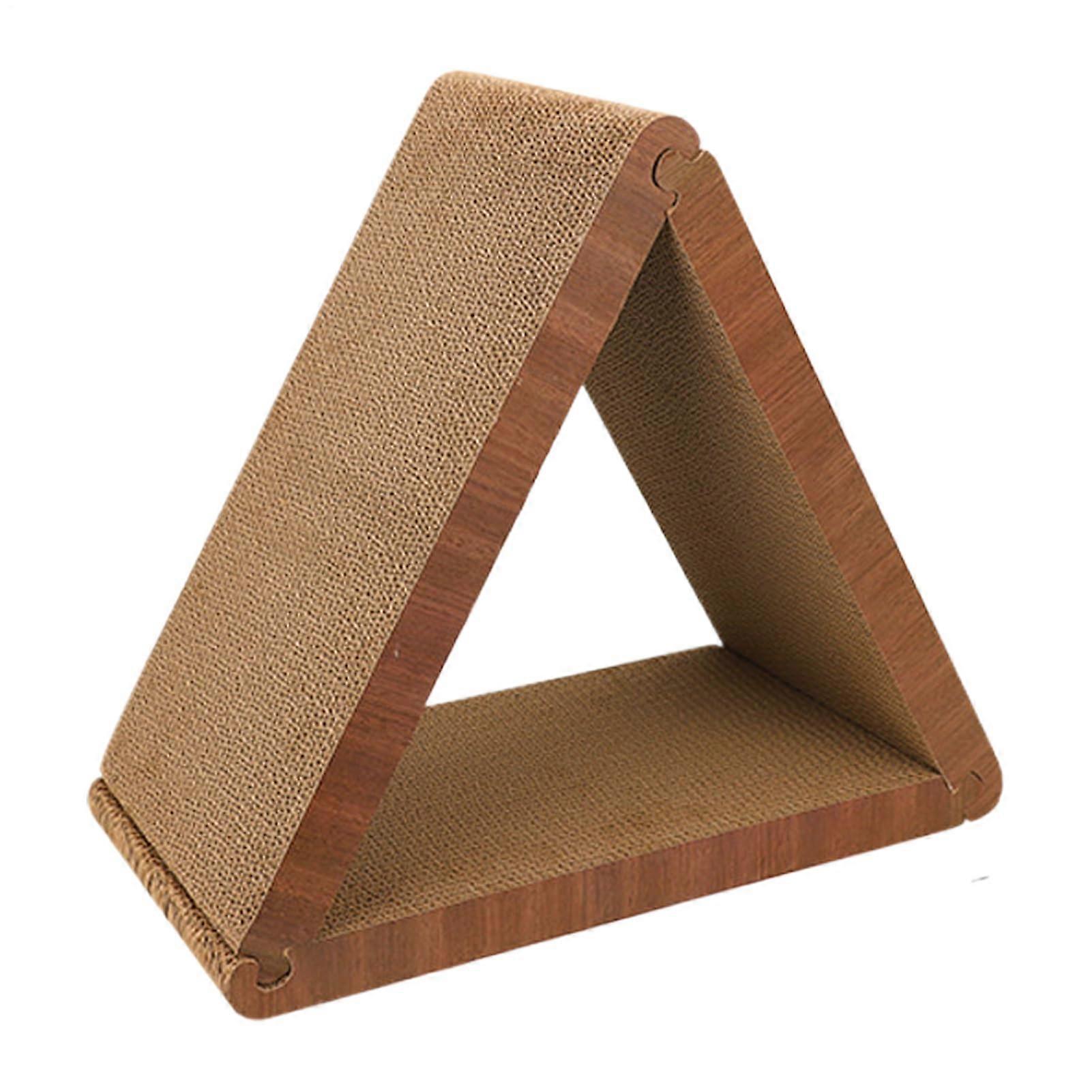 Triangular cardboard scratcher for small, medium, large breeds Cat toy with faux furniture protection