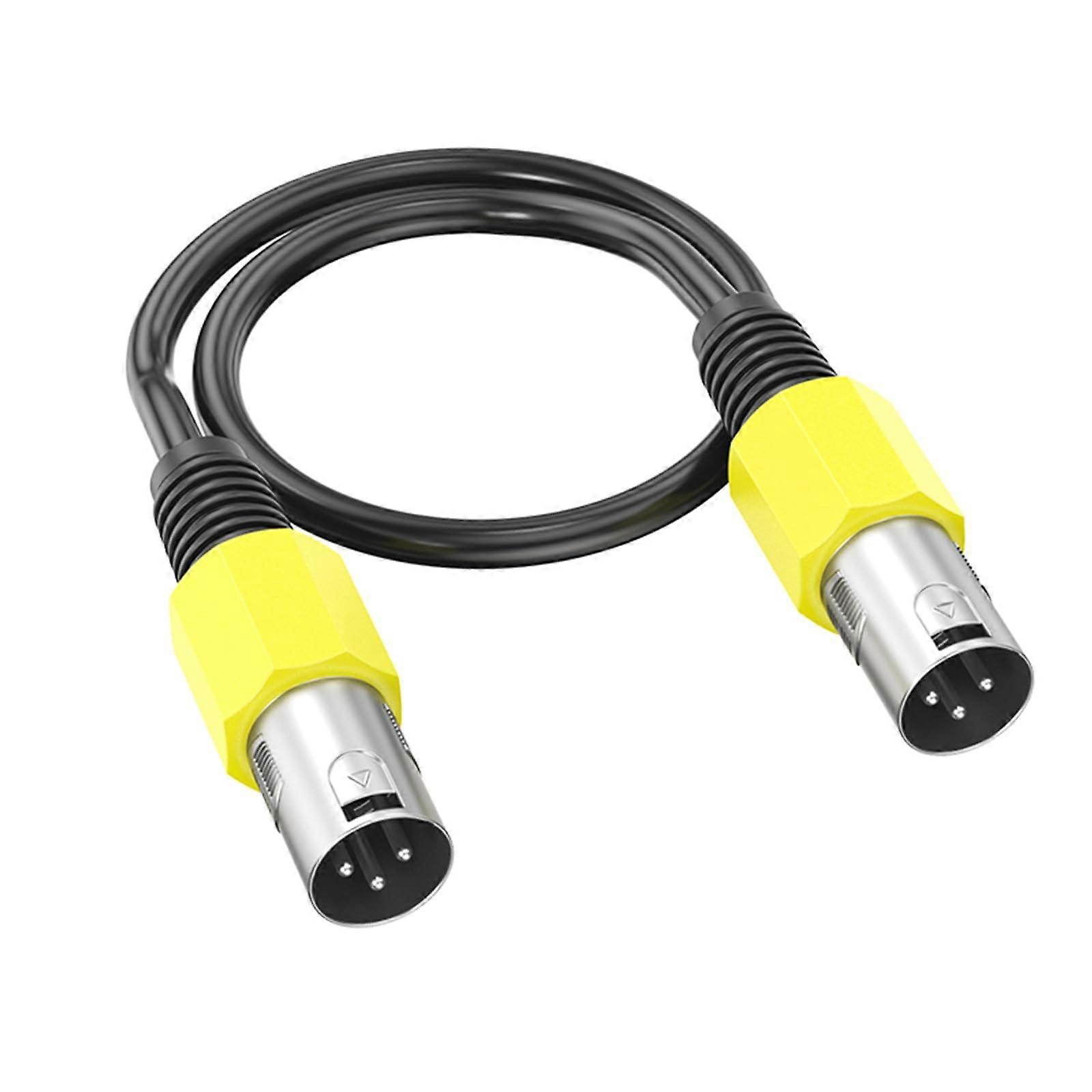 Studio 3-Pin Microphone Extension Cable Male To Male For Public Address Systems Yellow 2m
