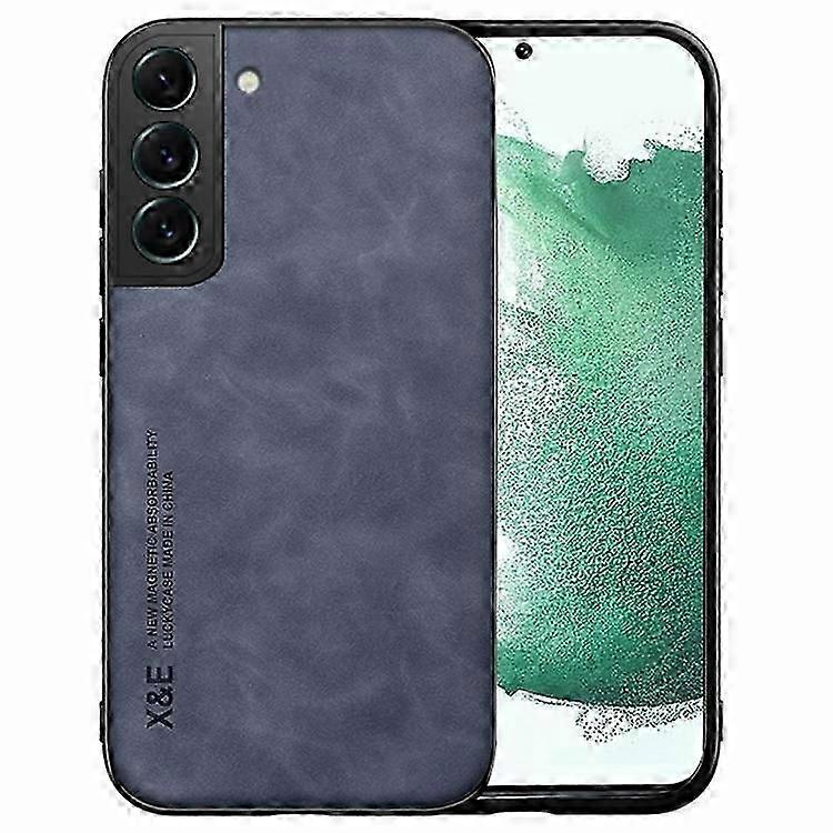 X&E Compatible For Samsung Galaxy S22+ 5G Drop-proof Phone Case Skin-touch PU Leather + TPU Shell with Built-in Magnetic Holder Me