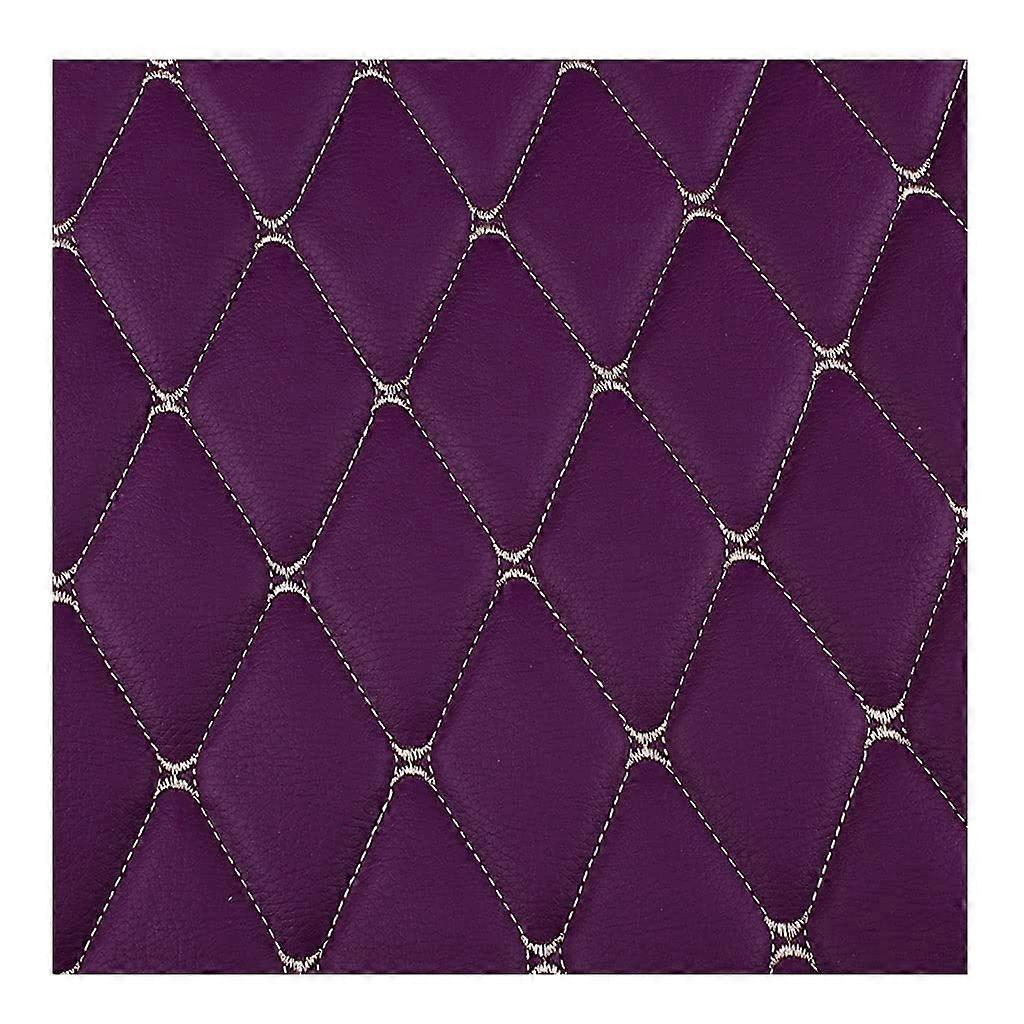 Quilted Faux Leather Fabric for Automotive , Sofa, Chairs, DIY/Purple/1.6X7M