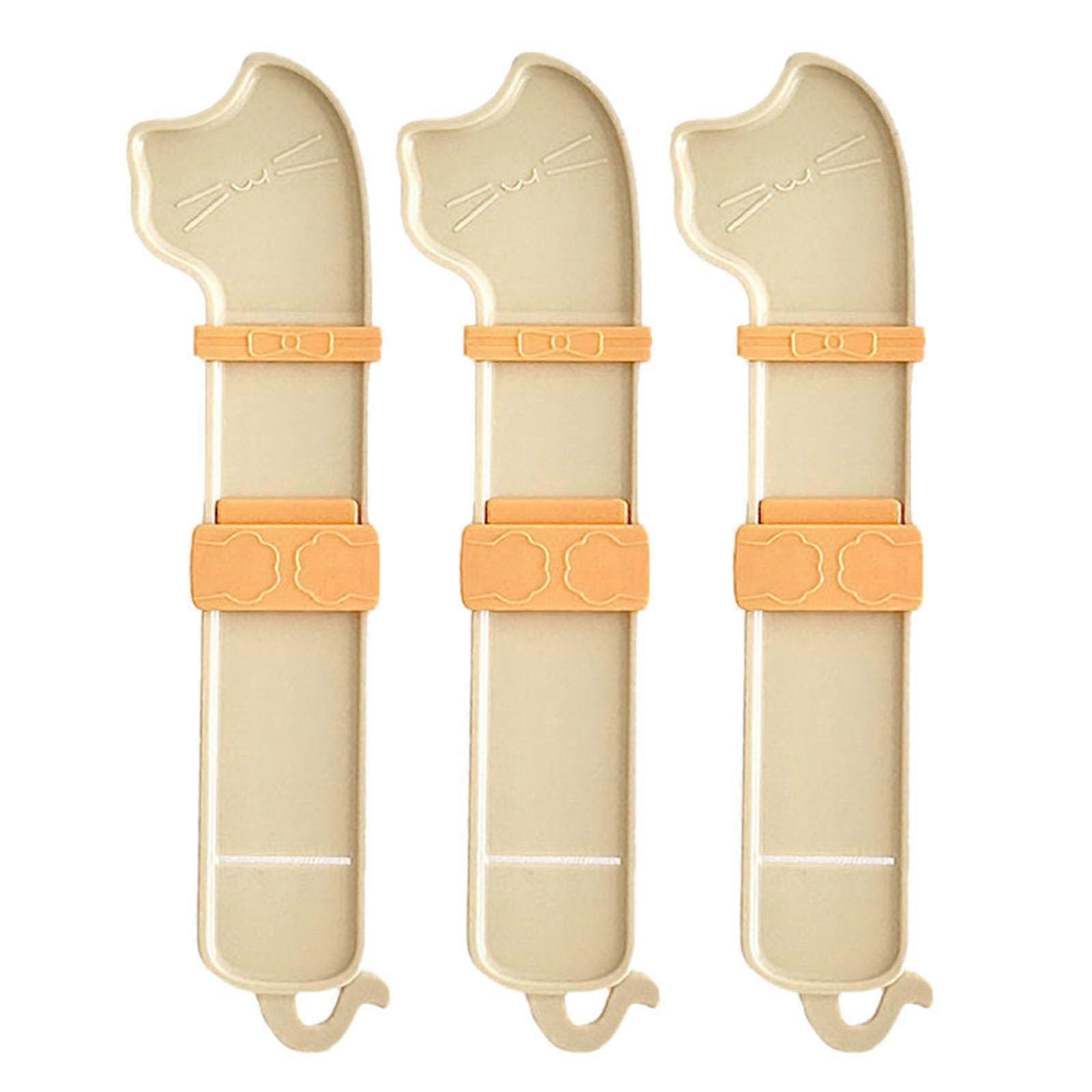 3pcs Katzen Wet Feod Feeding Tool Food Shortener Cat Feeder Orange