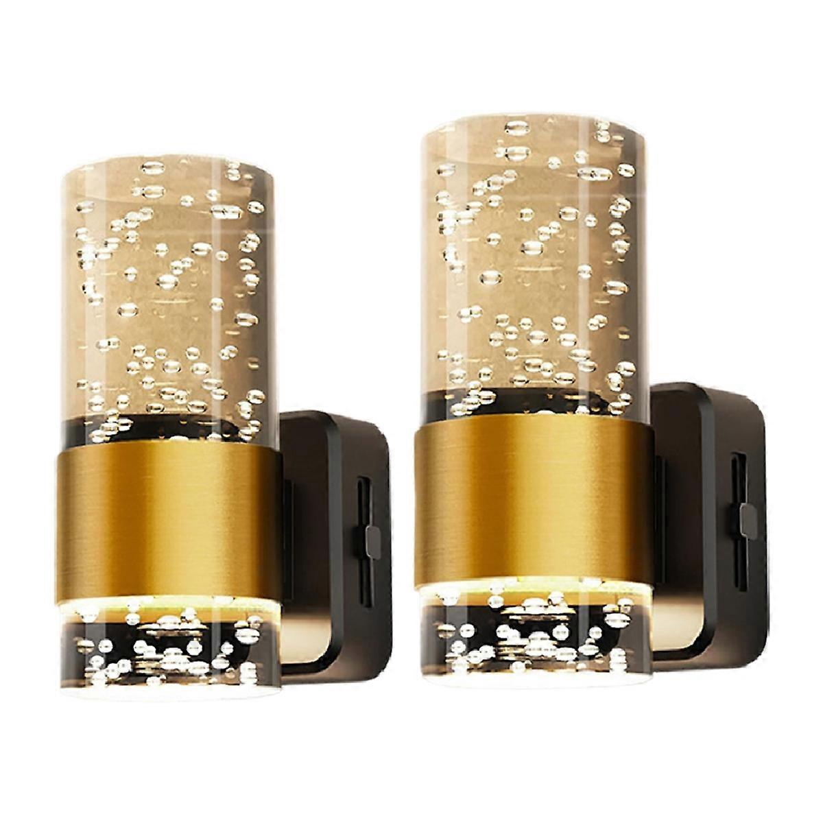 LED-Nachtlicht, dimmbare Nachtlichter zum Anschließen an die Wand, 2er-Pack Acryl-Nachtlichter mit einstellbarer Helligkeit von 0–100 (EU)