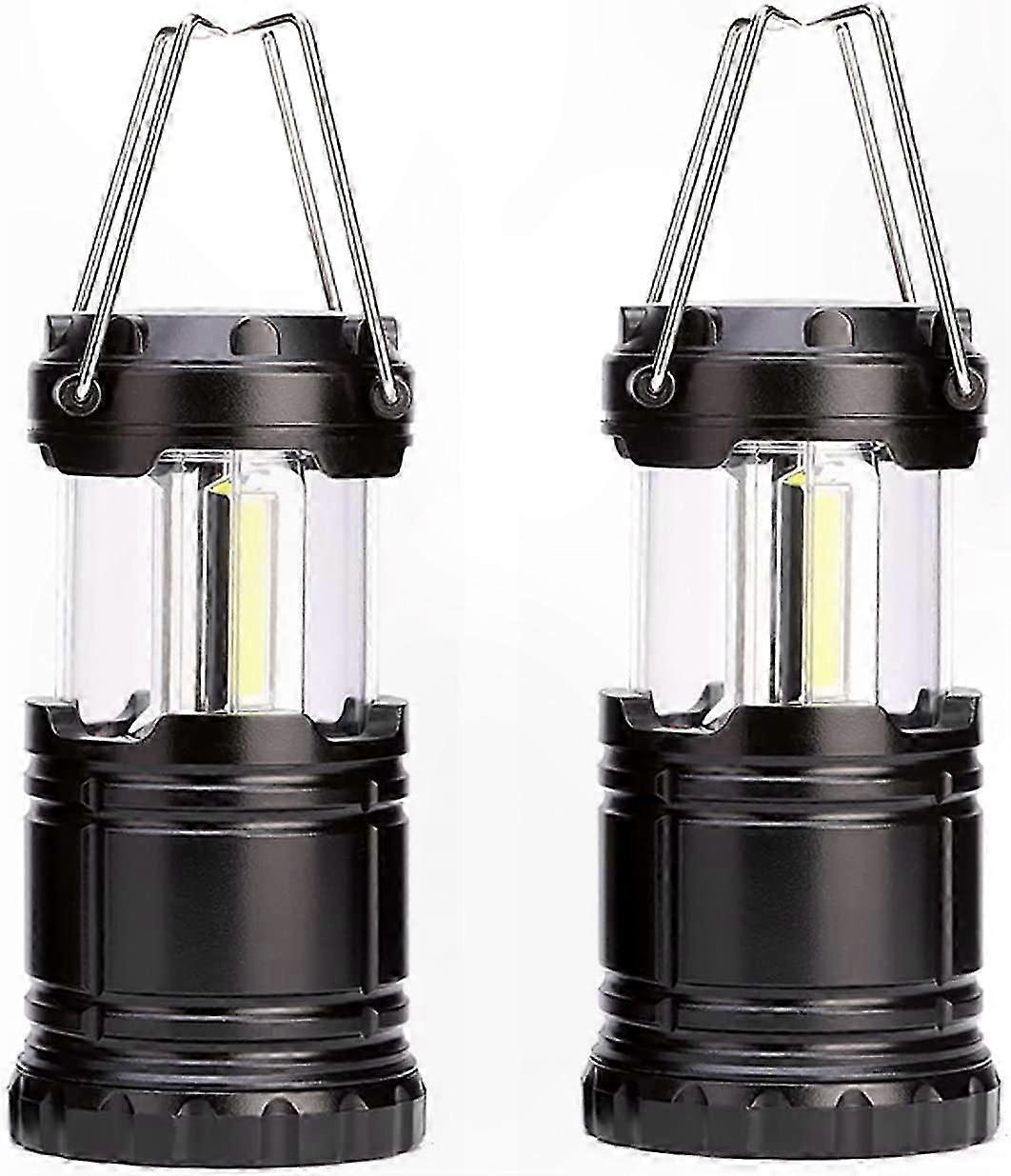 2-Pack LED Camping Lanterns, Foldable Hook, Waterproof, Battery Operated, Emergency Use, Hurricane Ready, Portable Outdoor Lighting Solution