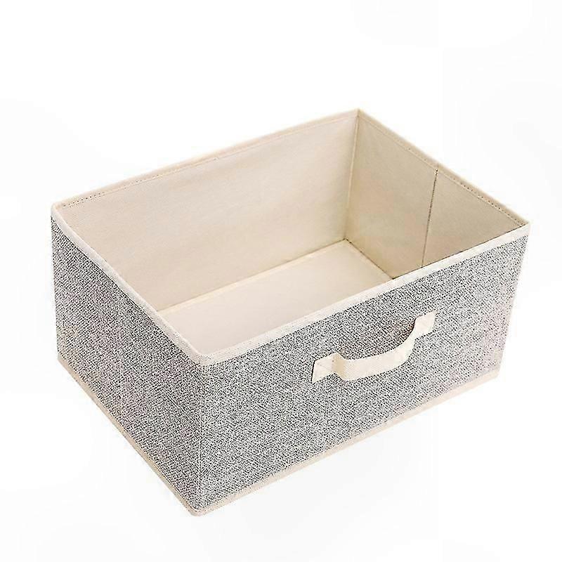 Beige Drawer-Style Fabric Storage Box for Organization, Square Non-Woven Sundries Container