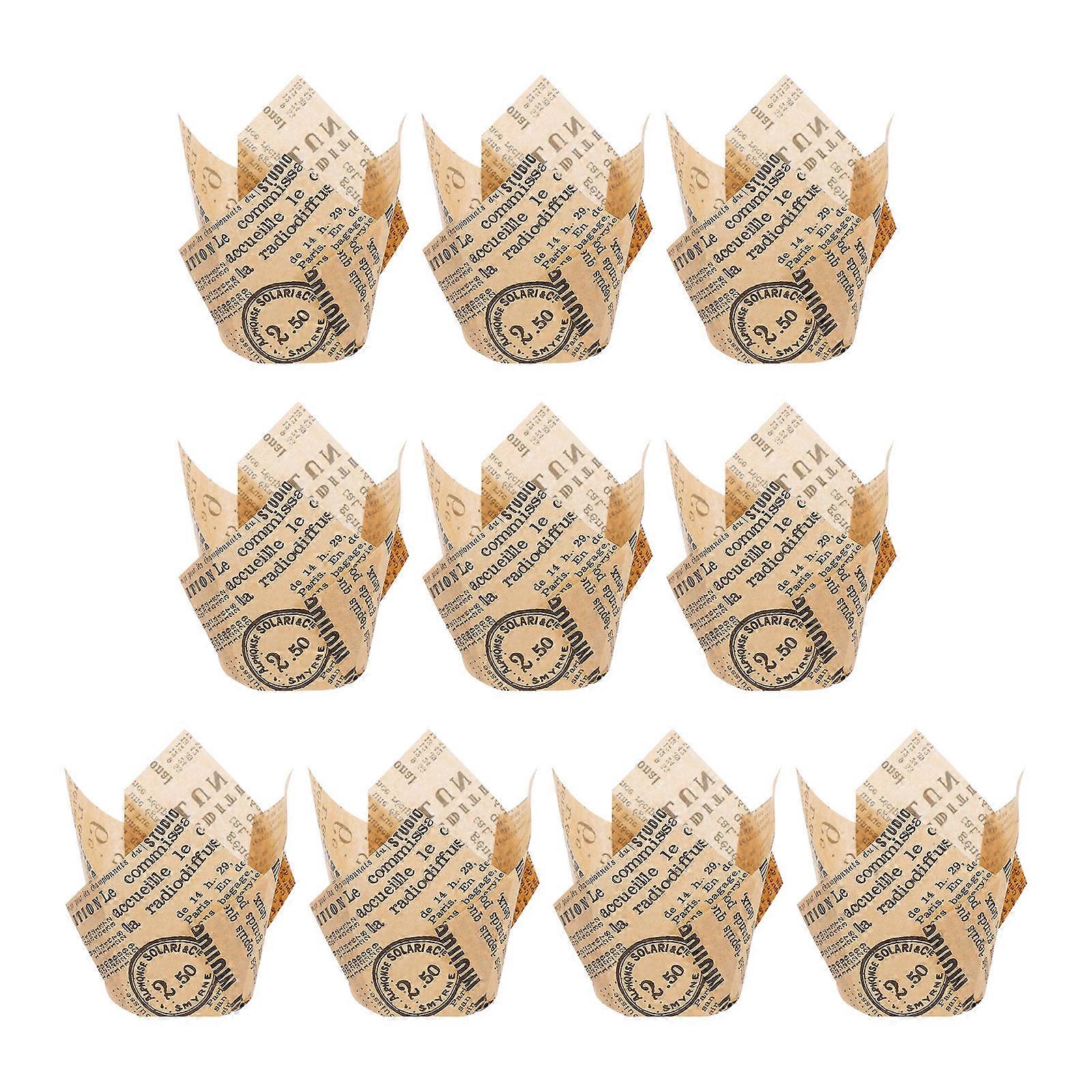 Paper Baking Cups 50Set For Home Cooks Round Elegant Cake Holders For Family Gatherings Size 8x8cm