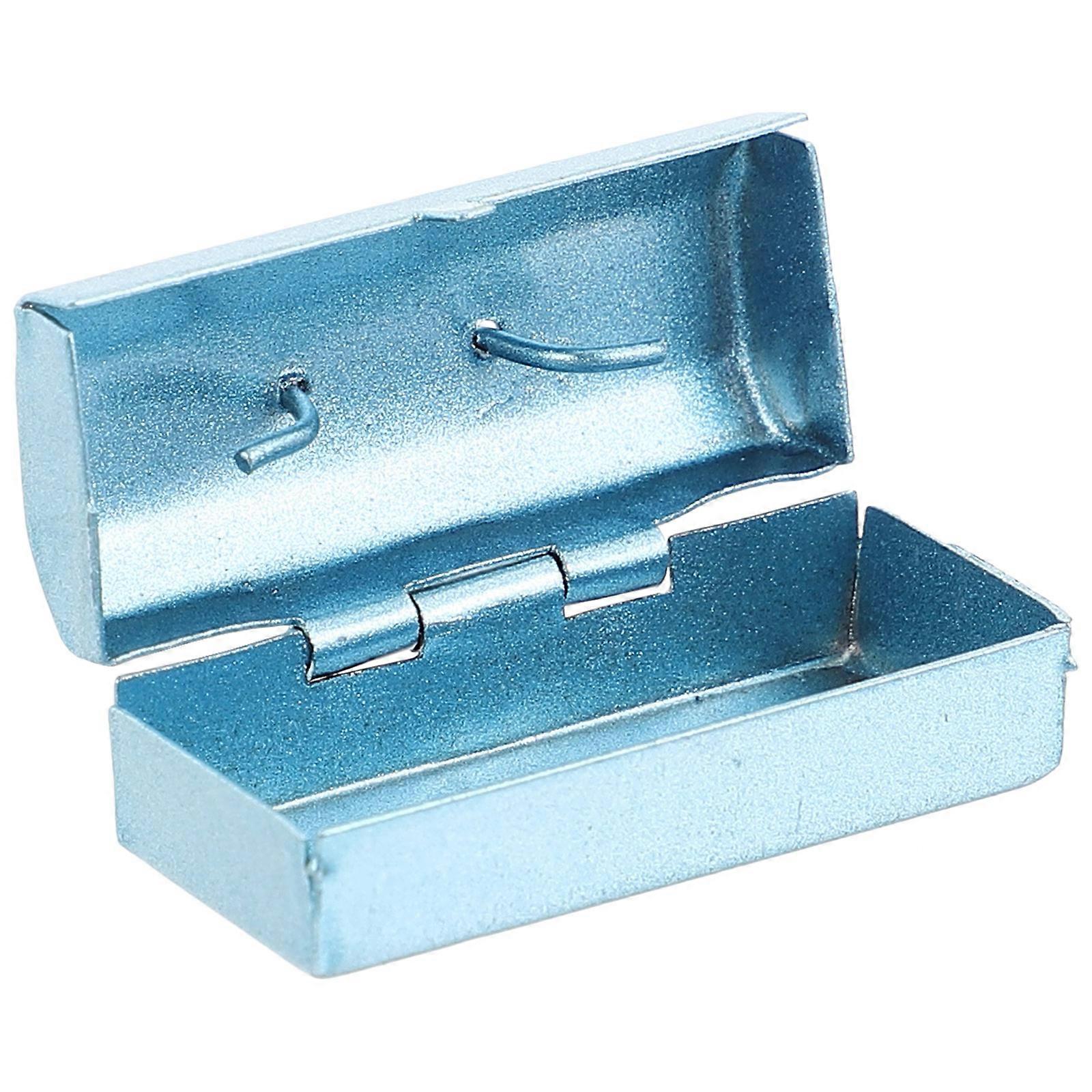 Wear Resistant Miniature Tool Box for Dollhouse Decor – Smooth Surface Ornament, Realistic Mini Tool Case for Mini House Scenes – Blue Accessory