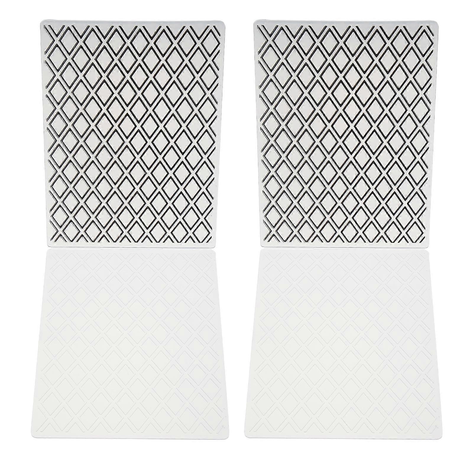 2 Pcs Durable Plastic Embossing Templates Diamond Square Design Stencils for DIY Card Making Scrapbooking Crafting Projects Home Decor Easy to Use
