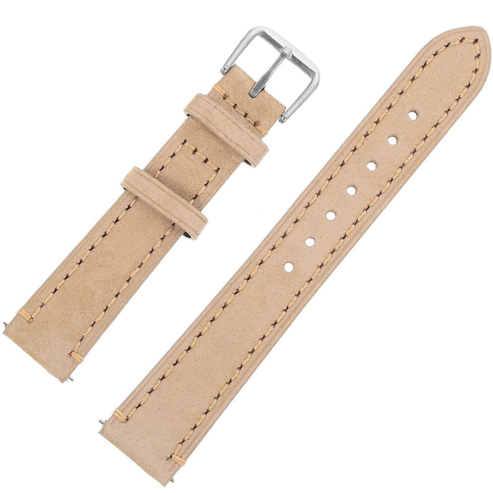 Wear-resistant Watch Band Crafted from Suede Split Bovine Beige Color for Watch Use