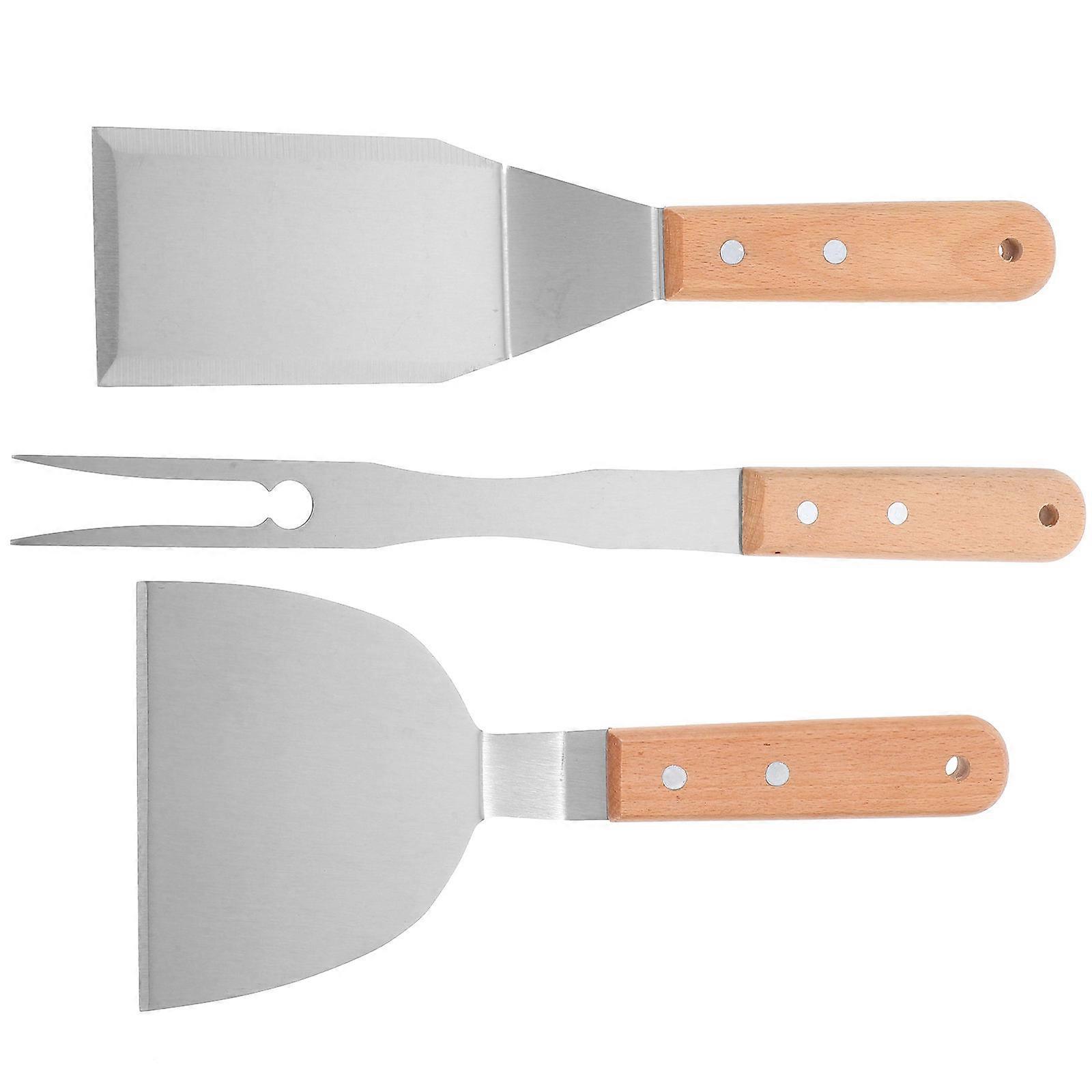 Barbecue Tools For Family Gatherings And Outdoor Barbecues 24.10X11.60X2.00Cm Metal Spatulas With Fork 3Pcs